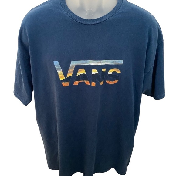 VANS Sunset Waves Logo Skate Surf Tee Shirt Men XL - Picture 1 of 5